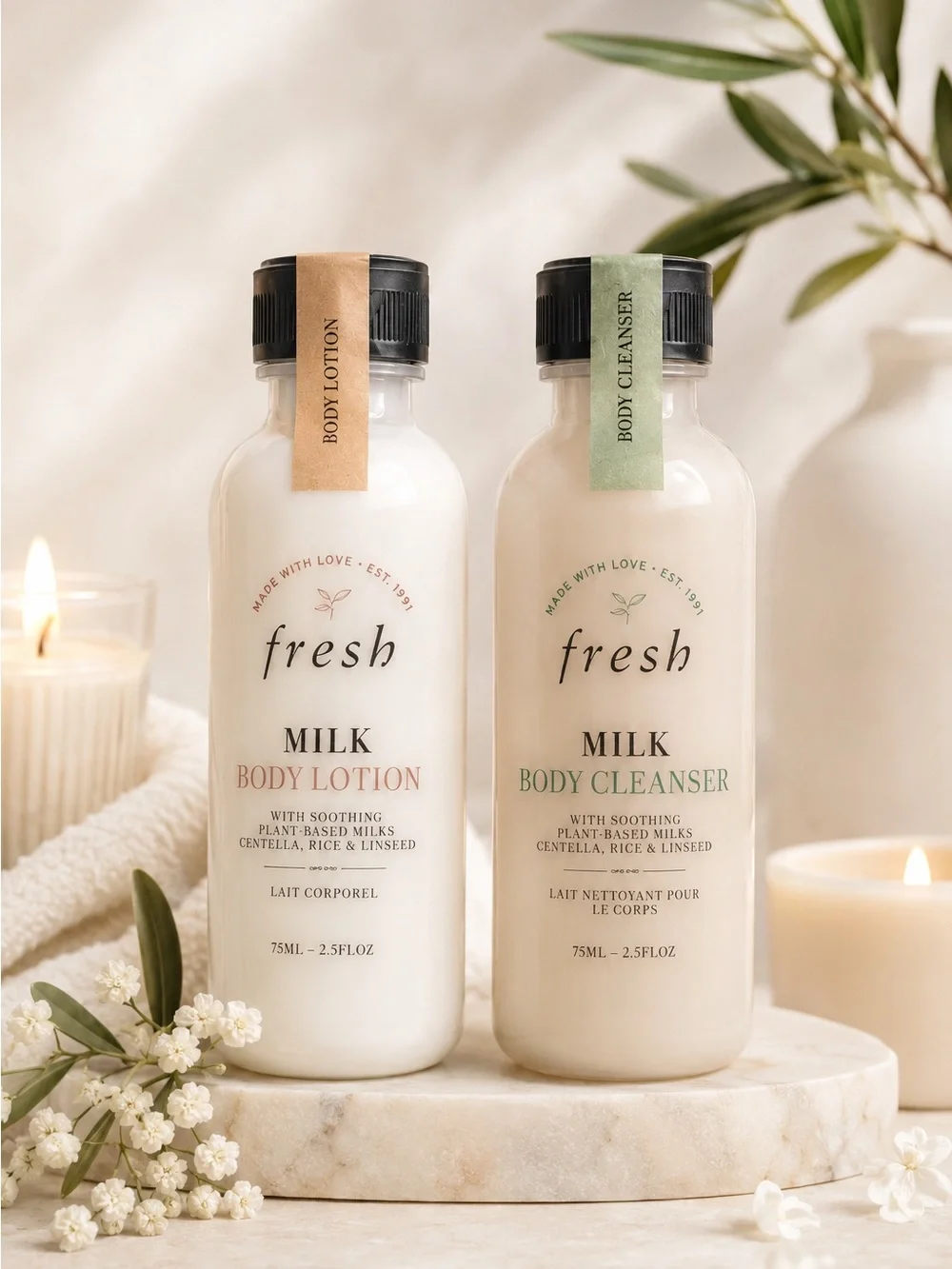 Fresh Milk Body Care Duo – Travel Size Gently Cleanses + Hydrates